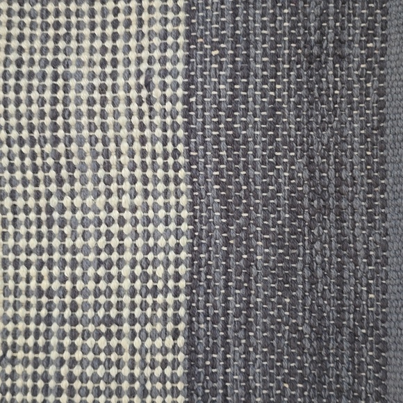 SULLIVAN COLLECTION HANDCRAFTED BLUE STRIPES ACCENT RUG SIZE 24" x 36" - Picture 2 of 13